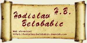 Hodislav Belobabić vizit kartica